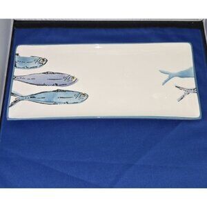 Papart Seramik Turkey Platter Tray Fish School NEW 13 3/4"
